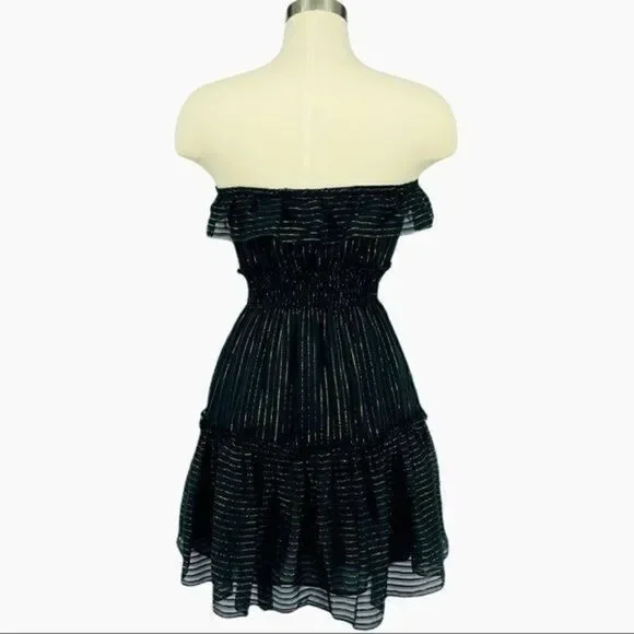 bebe Sheer Ruffle Strapless Dress - Picture 3 of 10